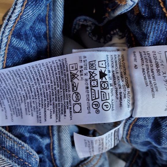 LEVI'S Distressed Skinny Leg Full Length Overalls - Picture 9 of 9